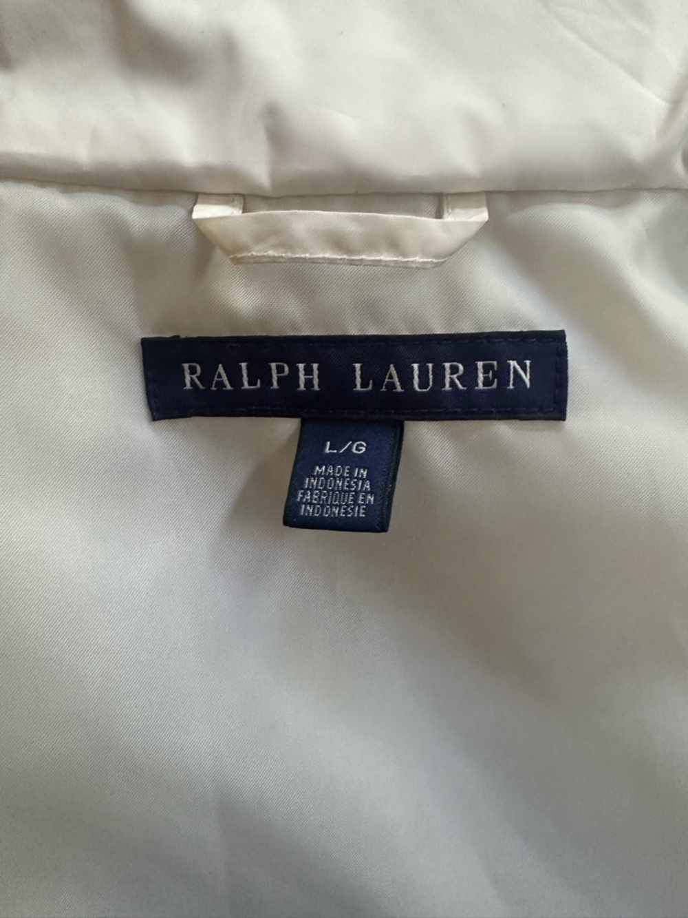 Ralph Lauren Blue Label Quilted Full-Zip Vest In White Size Large Like New! - Picture 7 of 9